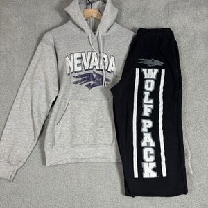 Nevada Wolf Pack Vintage Set Mens S Gray NCAA College Basketball Crewneck Sweats